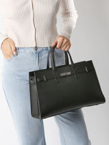 Handtas Caviar Leder Milano Zwart caviar CA24062-vue-porte