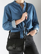 Cross Body Tas Utility Leder Basilic pepper Zwart utility BUTI09-vue-porte