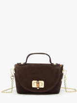 Cross Body Tas Velvet Leder Milano Bruin velvet VE24117