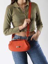 Cross Body Tas Nymphea Leder Nathan baume Oranje nymphea 2-vue-porte