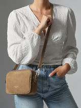 Cross Body Tas Suede Leder Lancaster Beige suede 65-vue-porte