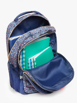 Rugzak 2 Compartimenten Milky kiss Blauw floral fame 3700526-vue-porte