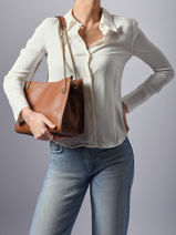 Schoudertas Bradley Leder Lauren ralph lauren Bruin bradley 31980173-vue-porte