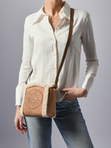 Cross Body Tas K Circle Shearling Leder Karl lagerfeld Bruin k circle A4W30068-vue-porte