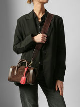 Mini Bowlingtas Bcbg Su�de Leder Lancel Bruin bcbg A13692-vue-porte