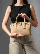 Handtas S Equestre Croco Leder Etrier Beige equestre croco EEQC142S-vue-porte