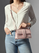 Preloved Grand Bambino Cross Body Tas Leder Jacquemus Roze second life 1565547-vue-porte