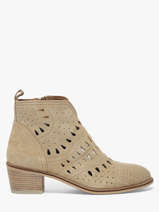 Enkellaarsjes Met Hak Uit Leder Alpe Beige women 54331108