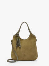 Cross Body Tas Vintage Leder Mila louise Beige vintage 23059V