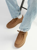 Derby Veterschoenen Uit Leder Clarks Bruin men 26186161-vue-porte