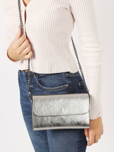 Cross Body Tas Nine Leder Milano Zilver nine NI23064N ander zicht 1