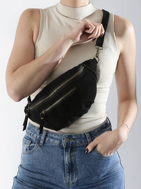 Heuptasje Leder Milano Zwart velvet VE24119 ander zicht 1