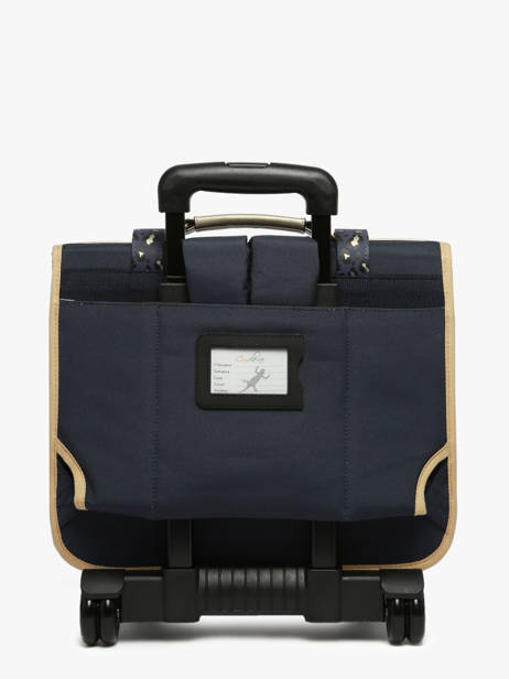 Boekentas Op Wieltjes Kinderen 2 Compartimenten Cameleon Blauw vintage fantasy CR38 ander zicht 5
