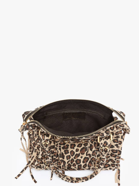 Cross Body Tas Velvet Leopardo Leder Milano Beige velvet leopardo VL24093 ander zicht 3