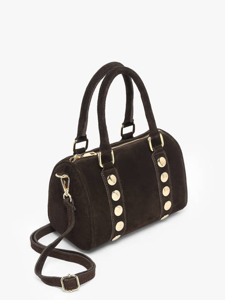 Handtassen Velvet Leder Milano Bruin velvet VE25066 ander zicht 2