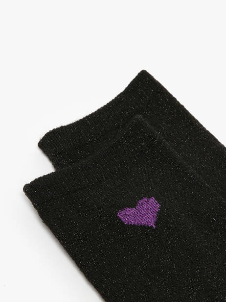 Damessokken Lurex Heart Pieces Zwart socks women 17159116 ander zicht 1