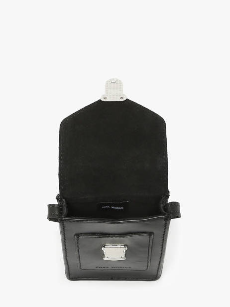 Telefoontas Leder Paul marius Zwart vintage TELEPHON ander zicht 3