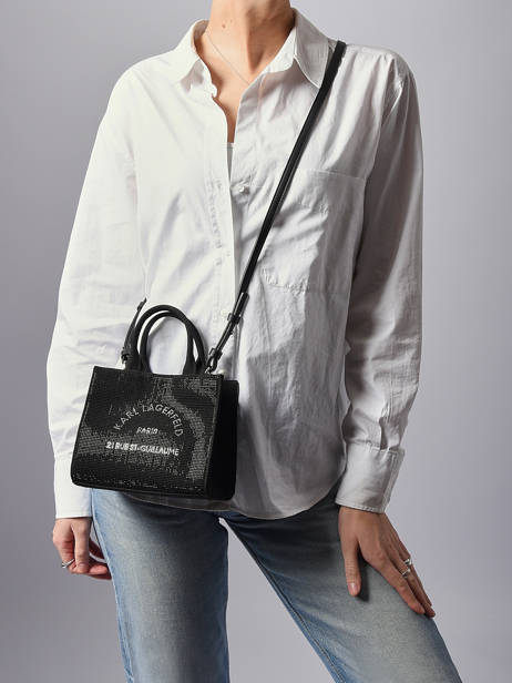 Cross Body Tas Rue St Guillaume Strass Karl lagerfeld Zwart rsg A4W50014 ander zicht 1