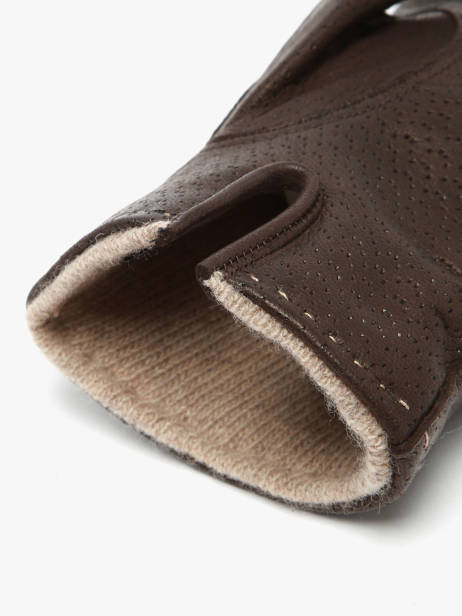 Herenhandschoenen Leder Met Wollen Voering Omega Bruin men gloves L ander zicht 1