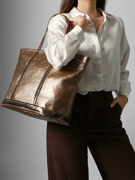 Schoudertas Cabas Vanessa bruno Goud cabas 20V40409 ander zicht 1