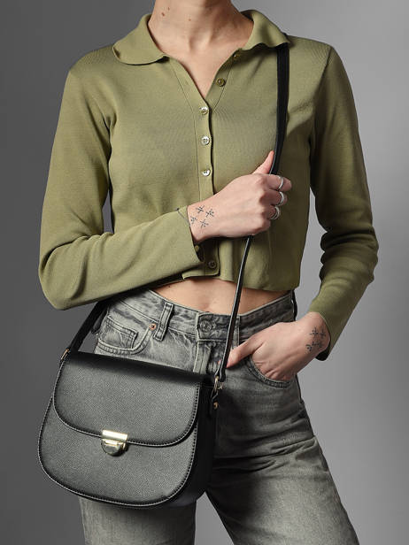 Cross Body Tas Wt Safiano Miniprix Zwart wt safiano F6918 ander zicht 1