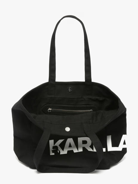Schoudertas K Essential Katoen Karl lagerfeld Zwart k essential B1W50050 ander zicht 3