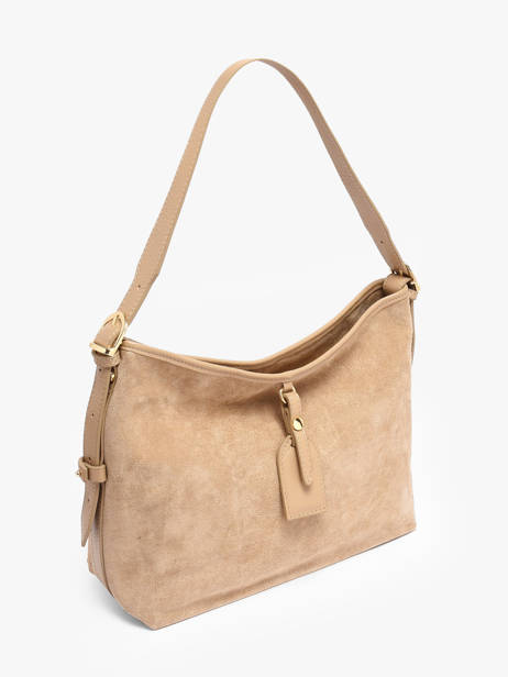 Schoudertas Velvet Caviar Leder Milano Beige velvet caviar VC250610 ander zicht 2