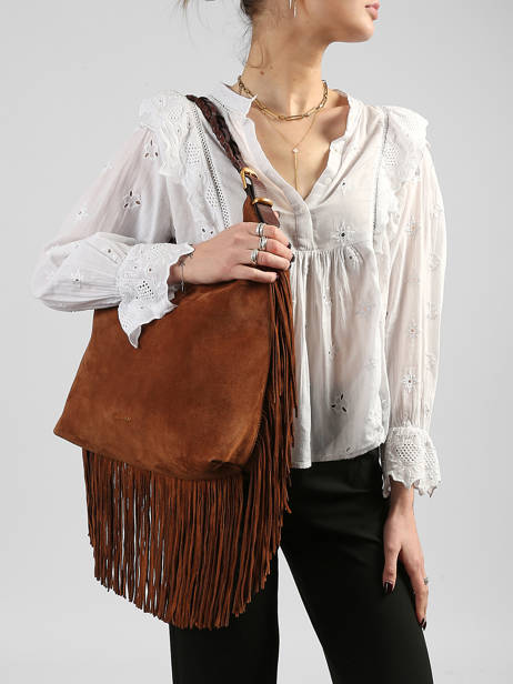 Schoudertas Jess Leder Vanessa bruno Bruin jess 32V40917 ander zicht 1