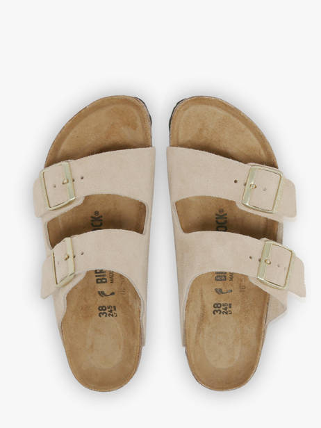 Slippers Arizona Uit Leder Birkenstock Beige women 1029260 ander zicht 3