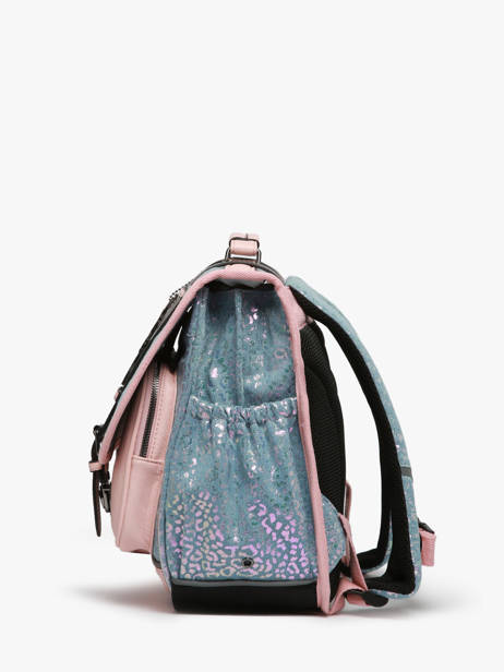 Boekentas 2 Compartimenten Cameleon Blauw vintage fantasy PBVGCA38 ander zicht 2