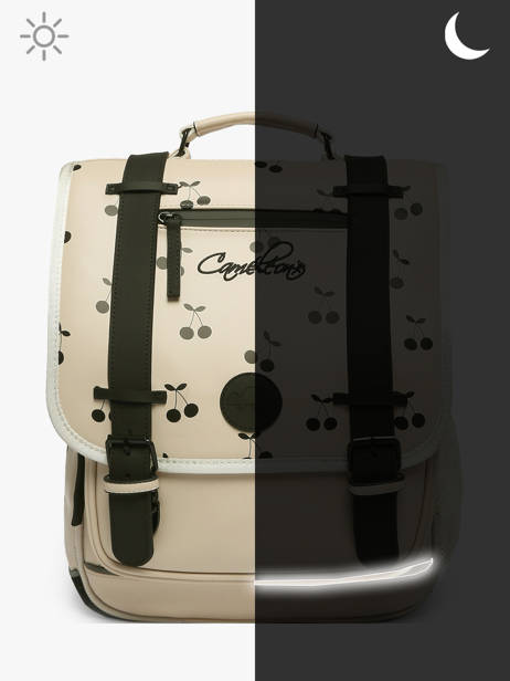 Rugzak 3 Compartimenten Cameleon Beige vintage north PBVWSD39 ander zicht 8