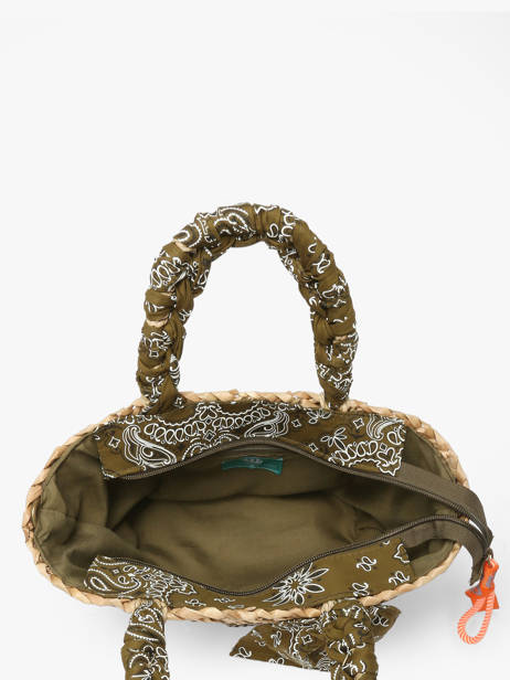Handtas Bandana Stro Le voyage en panier Groen bandana PM968 ander zicht 2