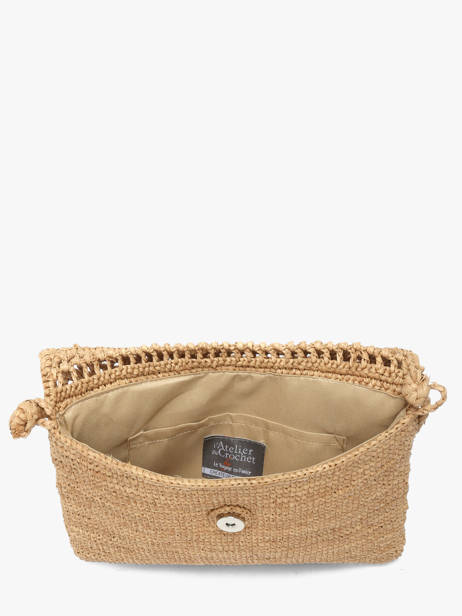 Cross Body Tas L'atelier Du Crochet Raphia Le voyage en panier Beige l'atelier du crochet AM827 ander zicht 2